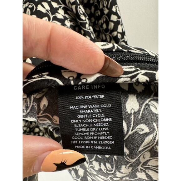 Who What Wear Floral Flowy Flutter Flounce Peplum Preppy Twee Office Blouse XS - Picture 4 of 6